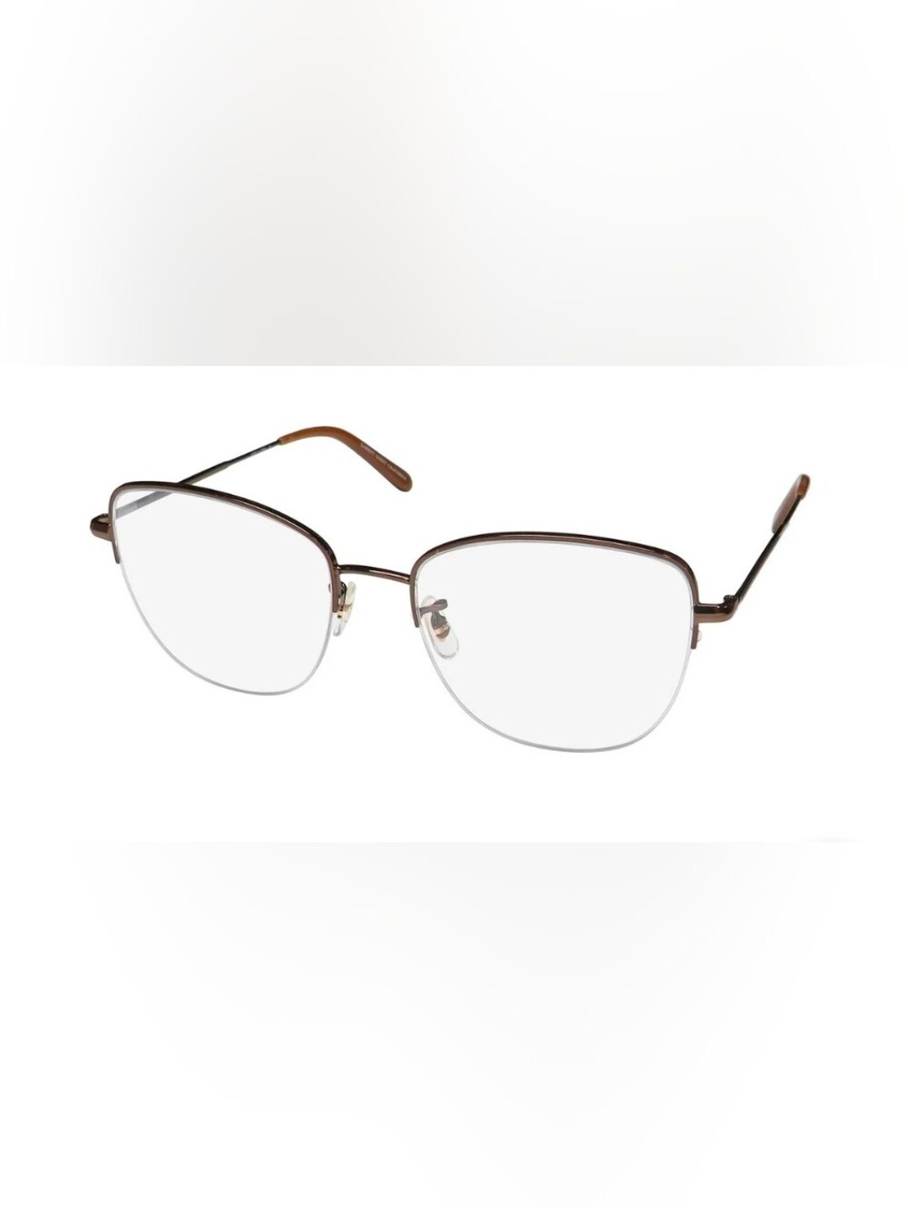 Garrett Leight Glasses Brown Rim Metal Rimless Women's $275 NWT